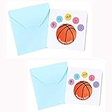 バスケグッズのグラシアス バスケ柄のミニメッセージカード(ミニ封筒付き) ２枚セット