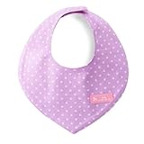 赤ちゃんにやさしい安心スタイ・ビブ・よだれかけ（三角・日本製）　コットン100％　吸水　吸湿　お出かけ　スタイ　三角タイプ　水玉（パープル地にピンクドット）　B0202200　日本製