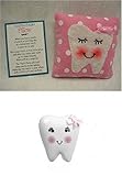 Tooth Fairy Pillow with Card and Treasure Box (3 Pieces) (Pink) by DG Shopping Spree