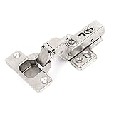 uxcell　キャビネット隠しヒンジ　ハーフオーバーレイ隠しヒンジ　シルバートーン　ステンレス鋼　115×60×35mm