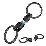 KeyUnity KA45 チタンクイックリリースキーチェーン、片手で取り外し可能な磁気コネクタ、車のキー、USBドライブ、EDCギア用