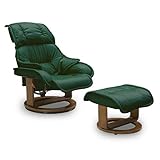 大川家具 関家具 リクライナー (幅83cm/素材:合皮) ダークグリーン オットマン付き 270771