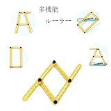 TOMIWANG 四角 定規 自由スコヤ 折り畳み 直尺 曲尺 分度規 筋交付き 職人 学生 マルチ 物差し アングル 多機能定規 測定定規 大工道具 テンプレートツール DIY