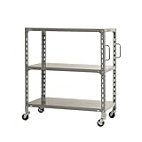 軽量キャスターラック グリップ付 幅120×奥行60×高さ99.7cm グレー 150㎏/全