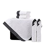 Petit Bella ジャガード ベロア触感 ベビー タオルセット 子供 厚手 柔らか 吸水 バスタオル フェースタオル ハンドタオル 100％コットン 34*34cm ４枚セット 出産祝い ギフト