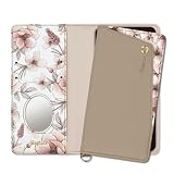 Elegante公式 Grayish Flower Galaxy S23 SC-51D SCG19 SM-S911C 用 ケース 手帳型 スマホケース 手帳 携帯ケース くすみカラー 花柄 カード 収納 アンドロイド ミラー付 フォーン [L]B16