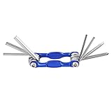 自転車アレンレンチマウンテンバイク折りたたみレンチツールキット折りたたみレンチ修理ツールブルー