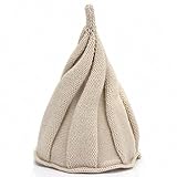 子供アダルト用  ニット キャップ キッズ ベビー とんがり 暖かい  秋 冬 帽子 (子供のサイズ, ベージュ)