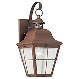 Sea Gull Lighting 8462-44 Outdoor Sconce with Clear SeededGlass Shades, Weathered Copper Finish by S