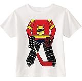 米国カスタムKids Hockey Playerボディ幼児Tシャツ カラー: ホワイト