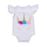Davcor Moring ベビー服 ユニコーン ロンパース カバーオール ロンパース 女の子 ユニコーン 新生児 肌着春 夏 可愛いユニコーン ギフト プレゼント ベビー服 衣装 通気性 吸汗 柔ら