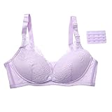 bestjpshop パープル レース リムなし 前ボタン 妊娠 授乳 産後 ブラジャー 母乳育児用ブラジャー