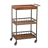 アンティーク ウッドワゴン Catch 3段 [ エステワゴン ネイルワゴン 美容室ワゴン キッチンワゴン マルチワゴン サイドワゴン キャスターワゴン キャスター付き インテリア 収納 木製 ウッド 業務用 サロン ワゴン ラック ]