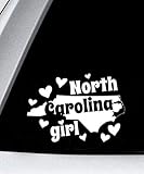 North Carolina Girlビニールデカール – 選択サイズ (C) Large: 12" ホワイト CV669_White_12"