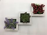 フェイクグリーン 光触媒加工 観葉植物 インテリア 3種セット 造花 壁掛け 置物 グリーン 癒し 額縁 模様替え 簡単 人工観葉植物 ( Cタイプ )