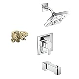 Moen KTS90-M-TS3713CR 90 Degree 6-Inch Rain Shower and 7-1/4-Inch Spout, Chrome [並行輸入品]