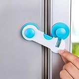 安全ロック、子供AutumnFall 4pcs多目的子セキュリティボックス引き出し食器棚ワードローブトイレドア冷蔵庫安全ロック 9.8*3.6cm/3.86*1.42inch ブルー