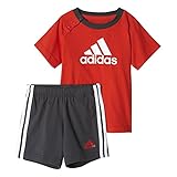 アディダス(adidas) ベビー ビッグロゴ Tシャツ上下セット MLS06 BP5314 コアレッド/ホワイト 95