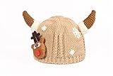 Genda 2Archer(JP)　べビー　赤ちゃん　かわいい　牛角　ニット帽子　ニットキャップ　キッズ　子供　防寒　キュート　ニット帽　出産祝い　誕生日　クリスマス　プレゼント　秋　冬　女の子　男の