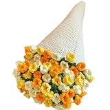 花の毛布用のかぎ針編みキット フラワー バラ/スズラン/ジャスミン かぎ針編み ブーケブランケット クラフト編みセット 手工芸品 リビングルーム 寝室 装飾 かぎ針編みスターターキット 記念日 母の日 ギフト 誕生日の家の装飾のために E
