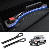 トヨタ FJ CRUISER クルーザー 2007~2017年に対応 カーシートギャップフィラー 車隙間クッション 車隙間埋め シートクッション 収納便利グッズ 運転席+助手席 多機能 車内収納 小物入れ付き 2本入り, ブラック