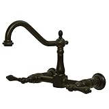 Elements of Design ES1245AL New Orleans 8" Center Wall Mount Kitchen Faucet, 8- 1/2", Oil Rubbed Bro