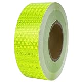 反射テープ リフレクター ライトイエロー 5cm×3m 1本 ハニカム 高輝度 夜間 防犯 視認性向上 目立つ 車 自転車 ヘルメット 屋外 野外 NYANDELMO ND-0403-R08-LYL-5cm×3m