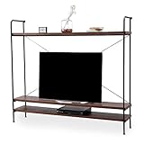 LOWYA （ロウヤ） テレビ台 テレビボ―ド 壁寄せ 大型 天然木 スチール脚 オープンスペース インダストリアル調 おしゃれ デザインインテリア ハイタイプ 幅180cm ブラウン