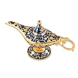 (Golden Blue) - Collectable Rare Legend Aladdin Magic Genie Light Lamp Pot Classic (Golden Blue)