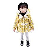 Pojour ベビー服 子供服 女の子 秋冬 防寒 おしゃれ かわいい花コート 厚手 ソフトジャケット 長袖 暖かいジャケット ベビールームウェア 普段着 カジュアル 旅行 記念日 プレゼント 黄色