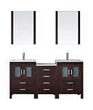 Virtu USA kd-70066-c-esモダン66-inchダブルシンク浴室洗面化粧台セットwith Polishedクローム蛇口、エスプレッソ