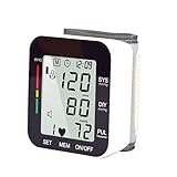 手首血圧モニターオートホームスマートデジタル血圧モニター英語LCDモニターデジタル血圧モニター医療グレード精度血圧計ホームポータブル高齢者の親の健康ギフトXUAN