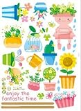 Cartoon Garden Flowers Kids Room Decor Removable Wall Sticker 20'' X 28''inches [並行輸入品]