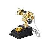 Refaxi 1:12 スケールドールハウスミニチュアアクセサリー装飾のための金属電話電話新しい