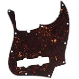 Musiclily Pro 10穴 JBジャズベース用ピックガード5弦Fender American Jazz Bass用、鼈甲柄4P