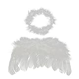 niceeshop ( TM ) Baby Angel WingsフリーHaloフルふんわりフェザーキューピッド小道具 US サイズ: One size カラー: ホワイト
