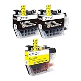 LC3111 互換インクカートリッジ ブラザー 用 LC3111 インク 【2BK+1Y】対応：▲DCP-J981N▲DCP-J587N▲DCP-J582N▲DCP-J987N▲DCP-J982N▲DCP-J978N▲DCP-J972N▲DCP-J973▲DCP-J572N▲DCP-J577N▲MFC-J903N▲MFC-J893N▲ MFC-J898N
