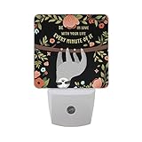 Alaza面白い動物ナマケモノツリーフラワーLED Night Light Dusk to Dawnセンサープラグin Night Home Decorデスクランプfor Adult