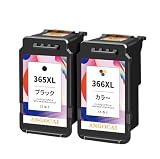 ANGOCAI キヤノン用 BC-365XL BC-366XL インクカートリッジ, ブラック・カラー各1本, 大容量, TS3530/TS3730対応, ICチップ付き