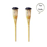Li- 芝生ライト、2PCソーラー竹トーチの風景ライト庭の庭園のための防水光センサーの屋外装飾 LQ (サイズ さいず : A)