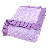 Trend Lab Kids Baby Infant Ruffle Trimmed Lilac And Plum Swirl Velour Receiving Blanket by Trend Lab