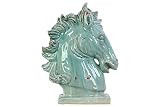 Urban Trends Ceramic Horse Head, Turquoise
