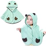【Ani Mam Kids】ベビー ポンチョ カーディガン 紫外線 防止 日よけ 空調対策 可愛い 男の子 女の子 赤ちゃん ケープ マント (グリーン)