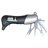 Felimoa エアーゲージ 空気圧 ４種測定 タイヤ溝測定 懐中電灯 脱出 緊急災害 9機能