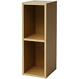 山善(YAMAZEN) カラーボックス ライトブラウン 幅25×奥行29×高さ73.5cm A4ブラザーズ 2段 スリム 耐荷重45kg CABR-7525(LBR)