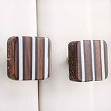 IndianShelfのセット2ハンドメイドブラウン樹脂キャビネット引き出しハンドルPulls 標準 ブラウン WRK-92-1-20