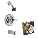 デルタDelta ktsdcl-t13420pd-chクラシックタブ/シャワーキットpressure-balance単一機能カートリッジ、クロムクロム