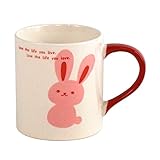 みのる陶器 Kidsマグカップ うさぎ レッド 709725