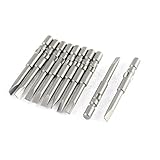 uxcell マイナスドライバービット S2工具鋼材質 ストレートドライバー マグネット 丸軸