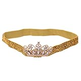 ベビー キッズ ヘアバンド クリスタルヘアバンド ヘッドバンド女の子　2色選択 (ゴールド)